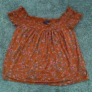 American Eagle off the shoulder top with flower print